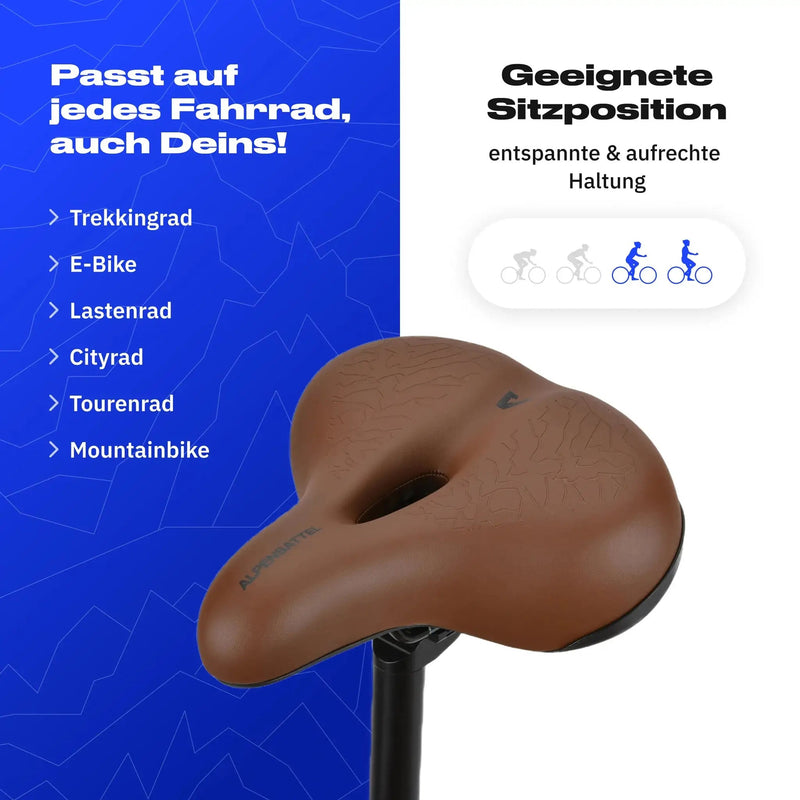 Alpensattel 3.0 Komfort+ Braun - Alpensattel.de