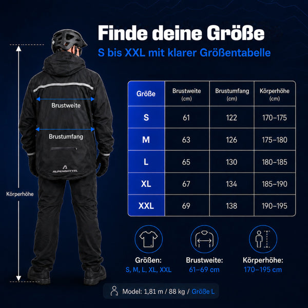 Alpensattel Rainshield - Wasserdichte Regenjacke - Alpensattel.de