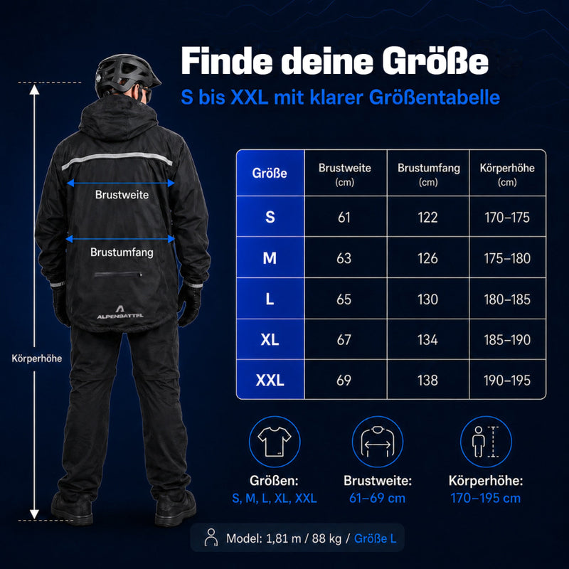 Alpensattel Rainshield - Wasserdichte Regenjacke