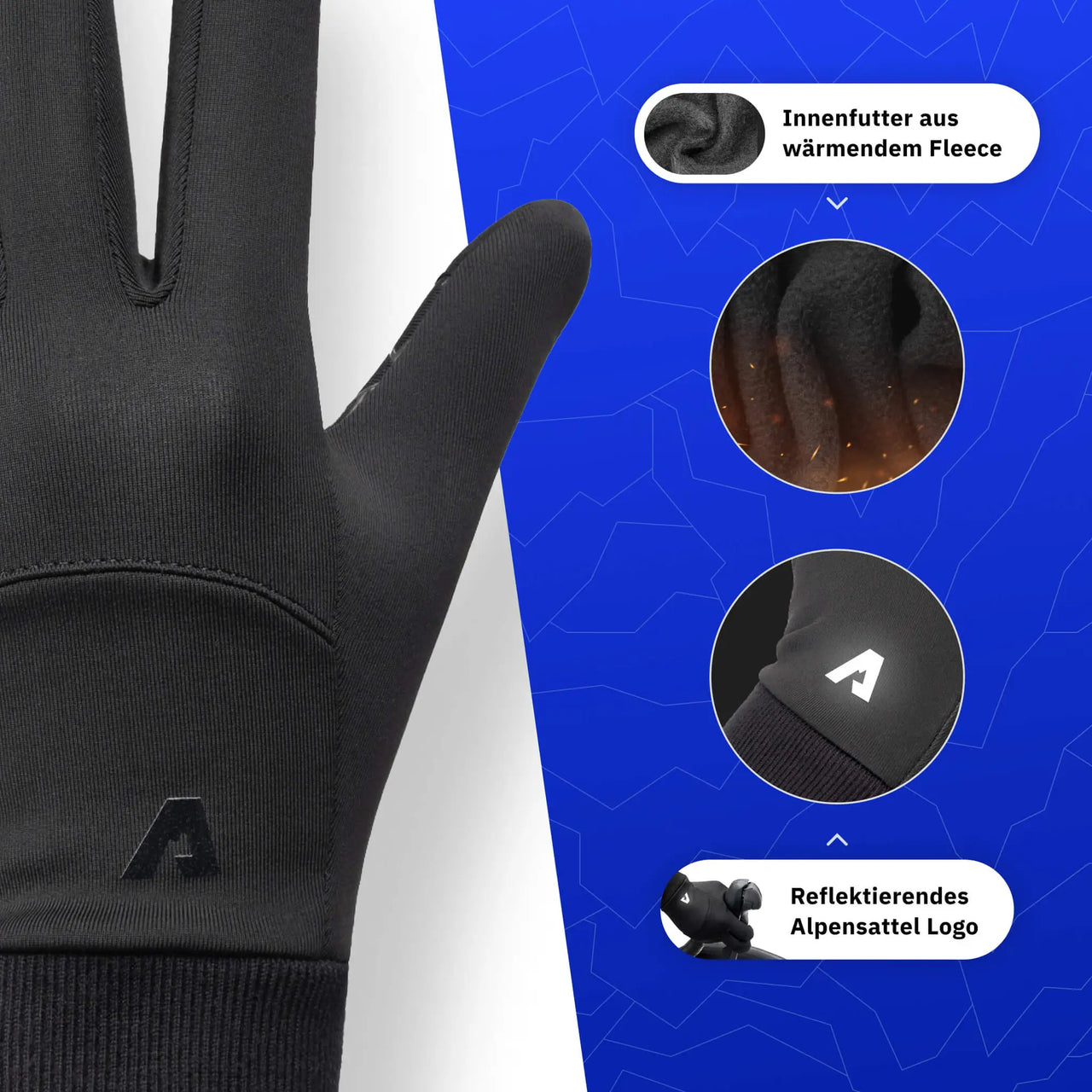 Thermo Handschuhe mit reflektierenden Elementen für bessere Sichtbarkeit im Straßenverkehr - Alpensattel.de