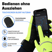 Thermo Handschuhe 3.0 in Gelb: Smartphone mit Touchscreen-Zeigefinger bedienen